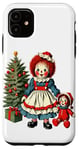 Coque pour iPhone 11 Raggedy Ann Obtient une poupée jouet le jour de Noël