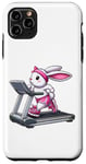 Coque pour iPhone 11 Pro Max Lapin de Pâques sur tapis roulant Gym Fitness Entraînement