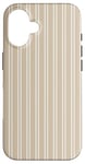 Coque pour iPhone 16 Beige Tan rayé mignon girly esthétique Preppy Stripe crème