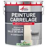 Peinture époxy colorée pour rénovation intérieure - ARCANE INDUSTRIES - ARCAPOXY CARRELAGE Ral 6019 Vert Blanc