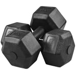 Yaheetech Lot de 2 Haltères Hexagonales Courts 2x4kg /6kg ou 8kg Kit Dumbbell de Cross Training et de Musculation Fitness Salle de Sport pour Homme et Femme Noir