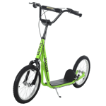 HOMCOM Teen Kids Stunt Scooter - Adjustable Handlebar, Dual Brakes, 16 Inch Rubb