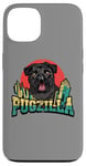 Coque pour iPhone 13 Retro Pug Pugzilla Funny Dog Lover Japanese Movie Poster