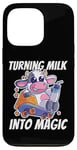 Coque pour iPhone 13 Pro Transformer le lait en machine à fromage magique avec humour d'élevage de vache laitière