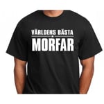 Svart T-shirt med design -Världens bästa Morfar M