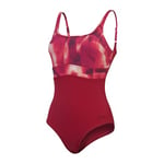 Speedo Maillot de Bain 1 Pièce Effet Galbant Contoureclipse, Maillot de Bain pour la Plage et Les Vacances Maillot de Bain pour Femme, Magenta Brume, Rose Délicat, Rouge Basque, 36