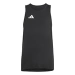 adidas Boys Junior Adizero Team Singlet T-Shirt, 9-10 Years Black/White