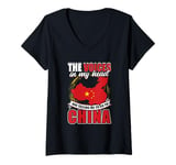 Womens The Voices In My Head Are Telling Me To Go To China V-Neck T-Shirt