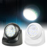 360° Batteridriven Trädgårds Rörelsedetektor Säkerhets LED-lampa Black