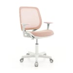 COSTWAY Ergonomisk vridbar kontorsstol för barn 6-15 år, 5 bromshjul, justerbar sitshöjd 43-55 cm, rosa Rosa