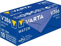 Varta Klockbatteri Silver 1,55V, 115Mah, V386 Ø11,6Mm, Höjd 4,2Mm