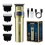 VGR Cordless Beard Trimmer Men Rechargeable USB-C - 400 Min Battery - Professional Ceramic Blade Clippers - Electric Face Hair Shaver Razor - Facial Stubble, Moustache, Head Edge, Sideburns Grooming