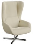 Chef Balder Cream Leather Swivel Recliner Chair