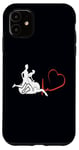 Coque pour iPhone 11 Triathlon Heartbeat EKG Jeu de sport amusant pour natation, vélo, course à pied