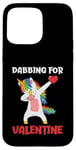 Coque pour iPhone 15 Pro Max Dabbing Unicorn Saint-Valentin Love