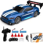 1:24 Skala RC Driftbil 4WD 2.4GHz 30KM/H H?g Hastighet Racing Sport Leksaksbil med LED-lampor, Racing och Drift Hjul 8602-Bl?