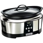 Crock Pot SCCPBPP605 Mijoteuse électrique programmable, 5,7L (5-6 personnes), avec minuterie numérique, Inox