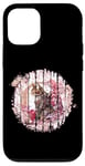 Coque pour iPhone 12/12 Pro Fleur de cerisier Chat Guerrier Fleur de samouraï