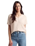 STREET ONE A321950 T-Shirt en Mélange Texturé, Beige Sable Lisse, 40 Femmes