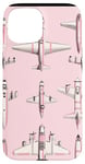 Coque pour iPhone 15 Rose B-17 Flying Fortress Design rayé moderne