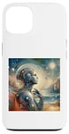 Coque pour iPhone 13 Leonardo Da Vinci Robot Femme