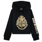 Harry Potter Sweat à Capuche Filles, Doux et Confortable - Cadeaux pour Enfants (Noir/Or Court, 11-12 Ans)