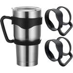 2-pack 30oz mugghandtag, rostfritt stål mugghandtag BPA-fria kopphållare, resevatten kaffemuggar, svart