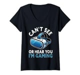 Womens Virtual Reality Athlete Funny VR Gamer Console Headset V-Neck T-Shirt