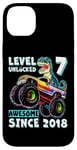 iPhone 14 Plus Level 7 Unlocked T Rex Monster Truck Dinosaur 7th Birthday Case