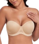 DotVol Femme Soutien-Gorge Grande Taille avec Armature Soutien Complet Bretelle Plusieurs Façons à Porter Beige 95C