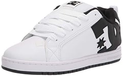 DC Men's Court Graffik Casual Low Top Skate Shoe Sneaker, White/Black/Black, 17 UK