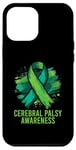 Coque pour iPhone 15 Plus Ruban vert sensibilisation à la paralysie cérébrale CP Warrior