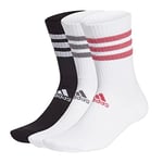 Adidas GH7542 3S GLAM CRW WMS Socks unisex-adult white/black/wild pink/grey five XS