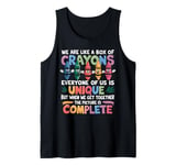 Back To School Funny Teacher We Are Like a Box of Crayons Tank Top