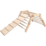 Ette Tete - Fipitri Triangle d'escalade en bois avec toboggan Structure / Cadre d'escalade Montessori intérieur avec rampe pour enfants Modifiable