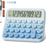 Calculatrice mécanique 12 Chiffres, écran LCD Extra Large de 5 Pouces, Calculatrice de Bureau à Piles, Gros Boutons faciles à Presser, écran inclinable à 15° pour Les Enfants