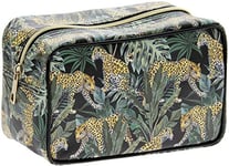 The Leonardo Collection Jungle Fever Leopard Patterned Toiletry Bag, Multicolour, 22x10x12cm, LP72085