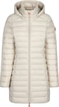 Save the Duck Women's Long Animal Free Puffer Jacket Carol Rainy Beige, M/L