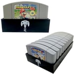 Collector Craft Organiseur de jeu noir compatible avec cartouche N64, couvercle anti-poussière, support de cartouche, Nintendo 64