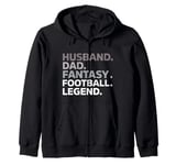 Husband Dad Fantasy Football Legend Retro Father's Day Zip Hoodie