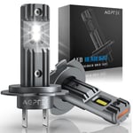 AGPTEK Ampoules H7 LED Voiture, 10000LM 42W H7 LED Anti Erreur 6000K 300% Luminosité, LED H7 Voiture Moto, Kit Feux de Croisement Route pour Remplacement Lampes Halogène et Xénon - 2 PCS