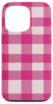 iPhone 13 Pro Pink Checkered Plaid Flannel Gingham Pattern Checker Rustic Case