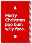 Funny Rude Christmas Card Xmas Poo Bum Willy Face