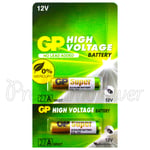 2 x GP 27A Alkaline Super batteries 12V MN27 A27 GP27A E27A EL812 L828 Alarms