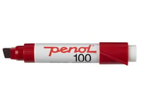 Penol 100, Röd, Mejselspets, Röd, Vit, 3 Mm, 1 Cm, Glas, Metall, Papper, Plast, Gummi, Sten