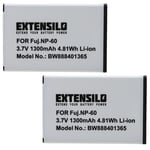 EXTENSILO 2x Batterie compatible avec Traveler DC-5300, DC-5390, DC-6300, DV-5000, DV-5070 appareil photo, reflex numérique (1300mAh, 3,7V, Li-ion)