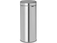 Brabantia Touch Bin, 30L, 30 L, Rund, Plast, Rostfritt Stål, Manuell, Rostfritt Stål, 29 Cm