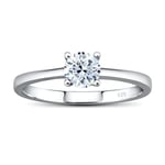 SILVEGO - JJJR2339sw – Bague de Fiançailles - Argent 925/1000 – avec Swarovski Zirconia