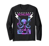 A Cool Octopus Bowling with Lightning Strike Long Sleeve T-Shirt