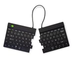 R-Go Split, Clavier Ergonomique, Bluetooth 5.0, avec Logiciel Anti-RSI, AZERTY Belgique, Design Ergonomique avec Clavier divisé, Compatible avec Windows/Microsoft/Linux/Mac, Noir